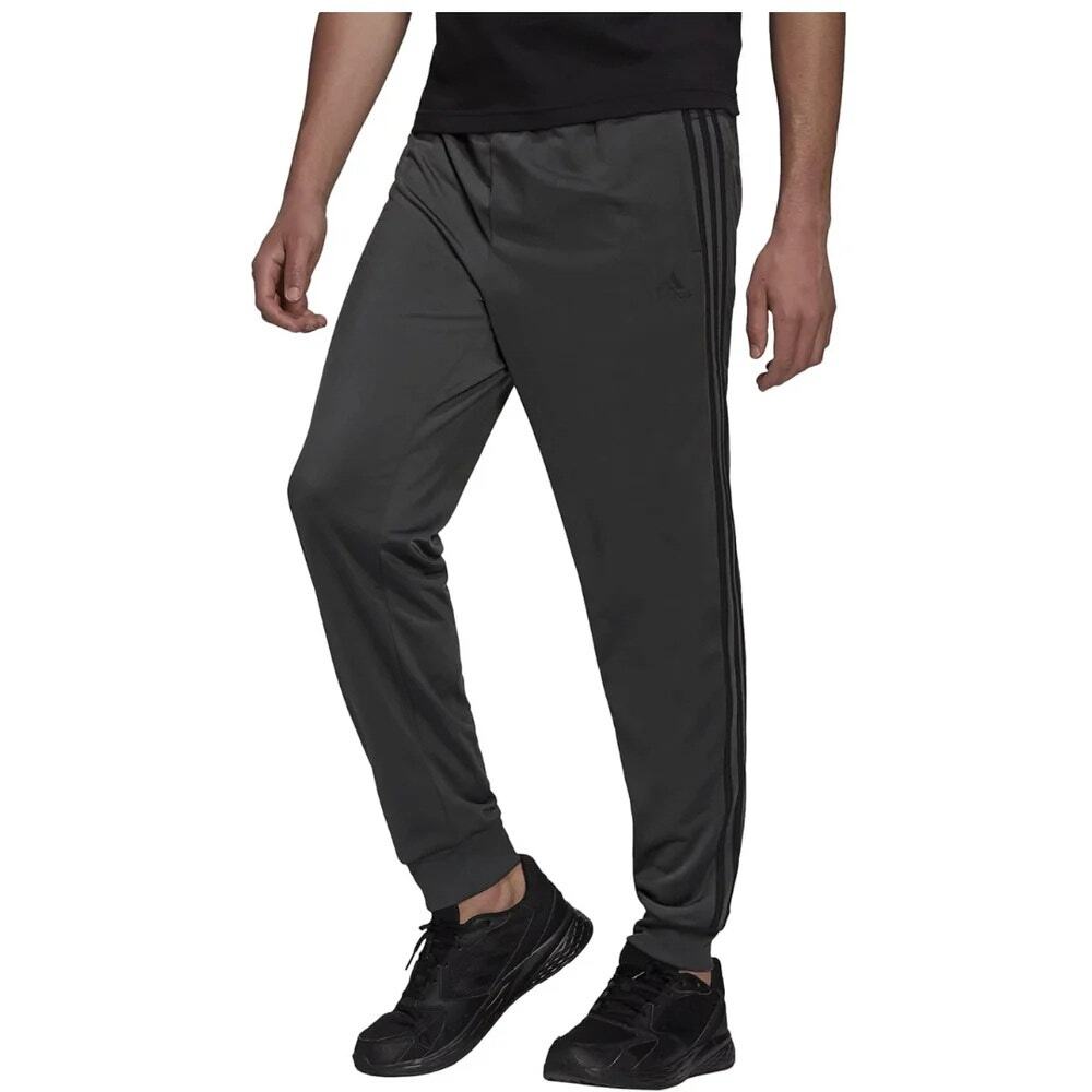 Adidas 3-Stripes Tricot Track Pants Tapered Leg Athleisure Gray Mens Size Medium